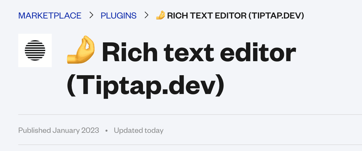 Tiptap rich text editor