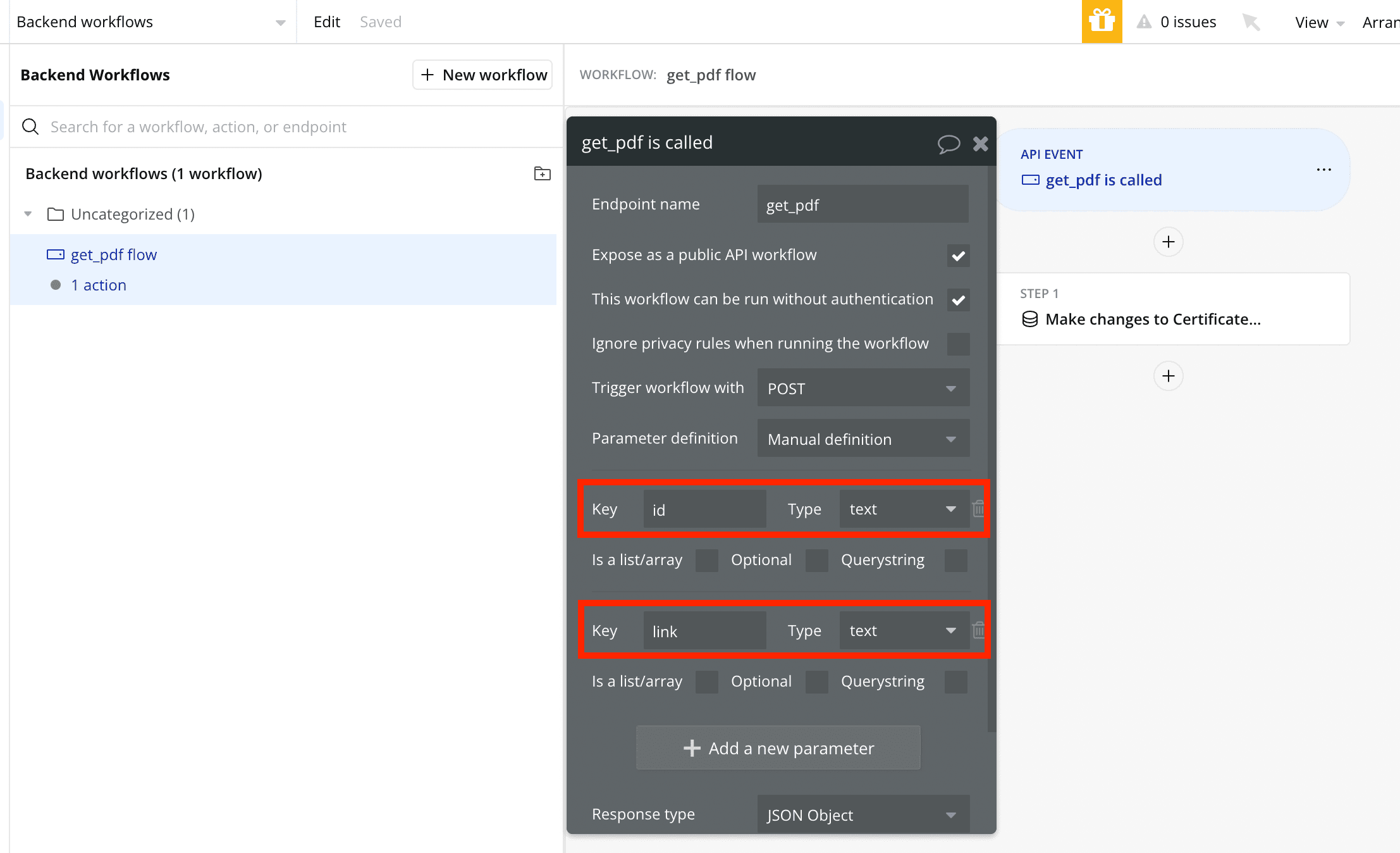 Backend workflow - get_pdf