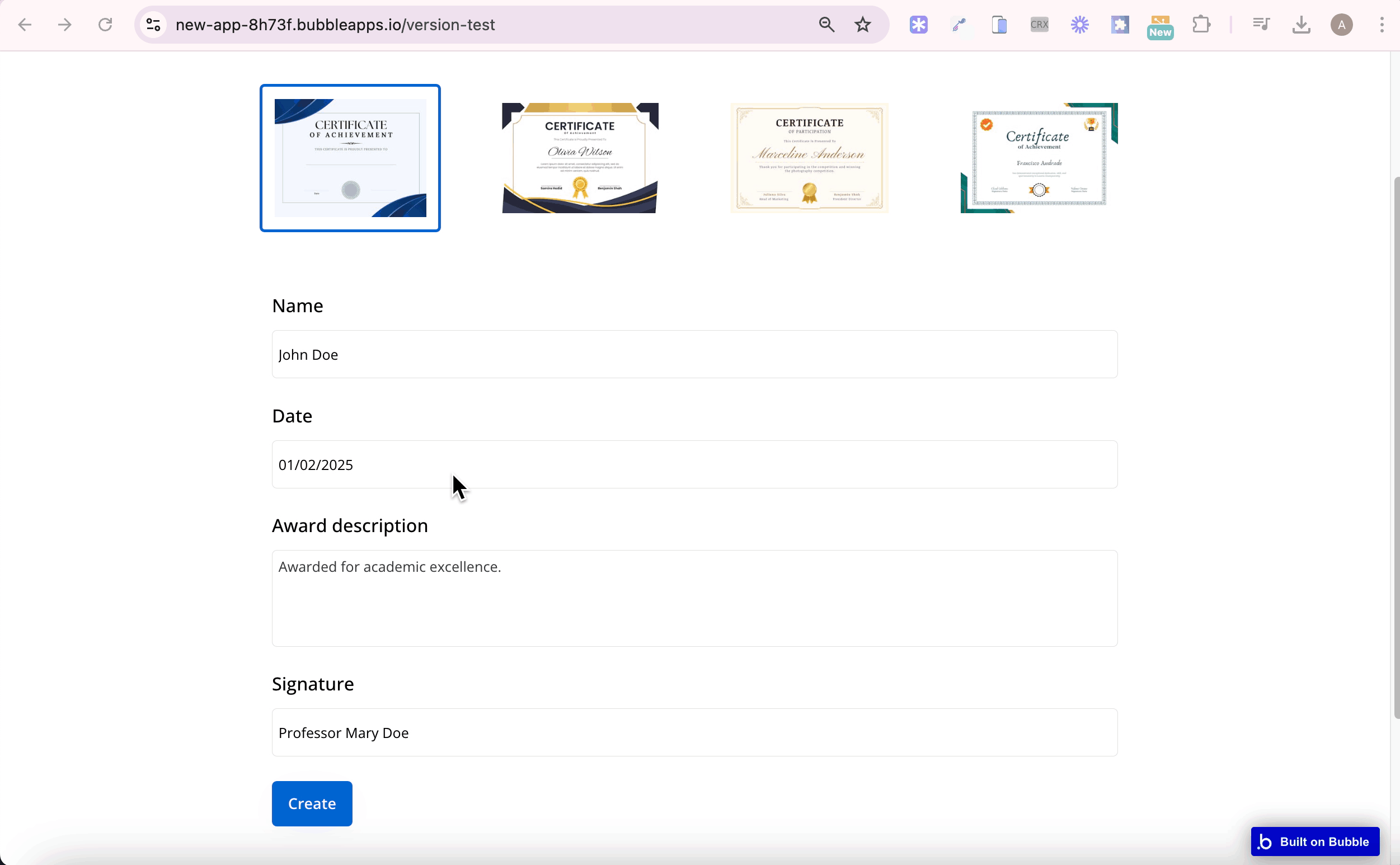 Downloading certificate