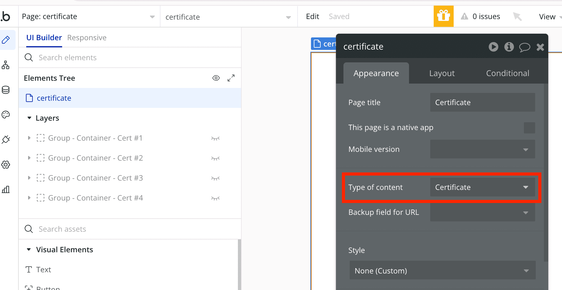 Certificate Page