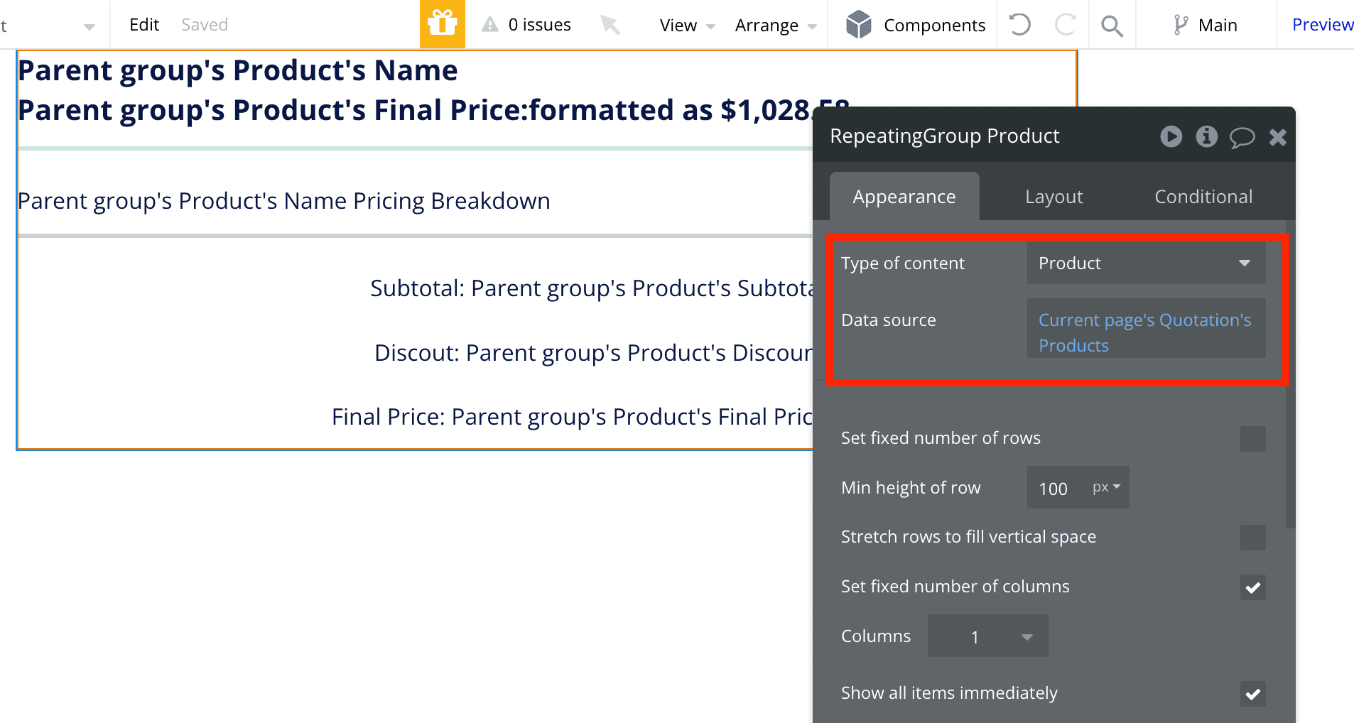 Adding dynamic data to page