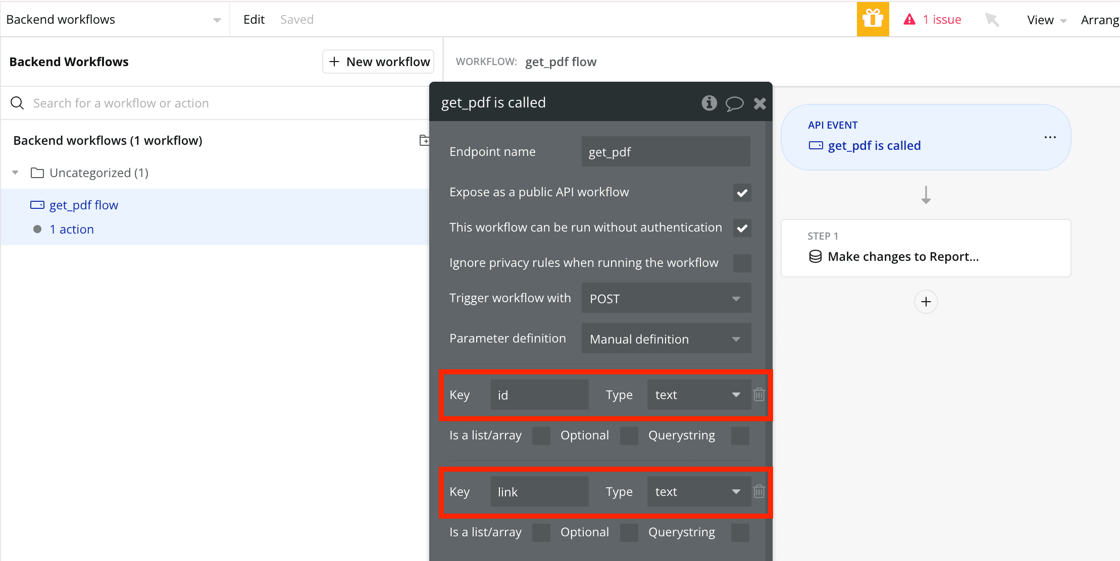 Setting up backend workflow